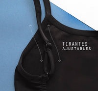 leotardo para danza básico de dama color negro vista trasera
