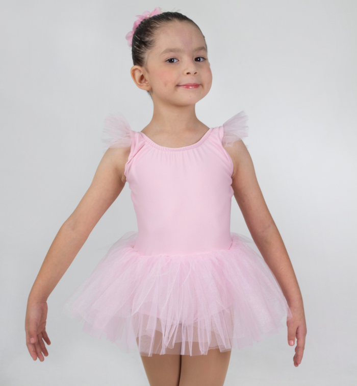 leotardo para danza baby ballet color rosa vista delantera