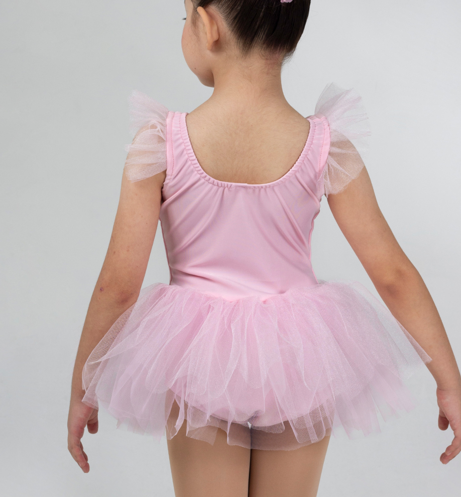 leotardo para danza baby ballet color rosa vista trasera