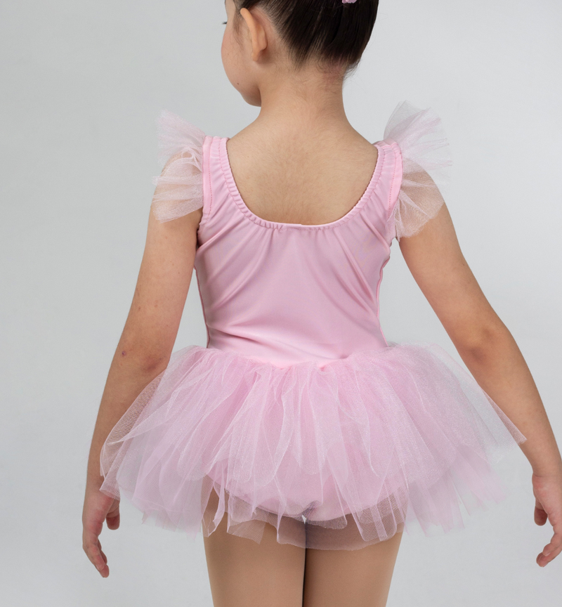 leotardo para danza baby ballet color rosa vista trasera