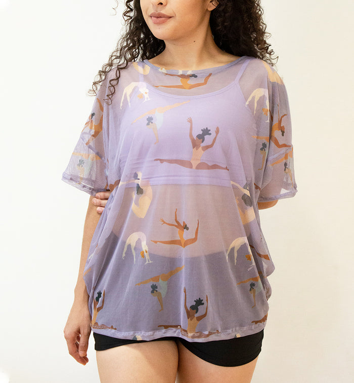 playera mesh bailarinas color morado vista delantera