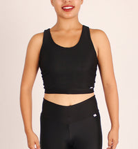 top racerback color negro vista delantero